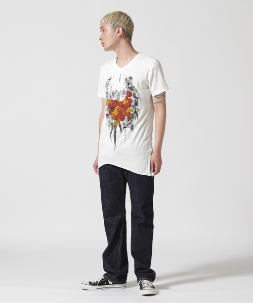 KMRii（ケムリ） tシャツ KMRii/ケムリ/別注SKULL FLOWER TEE メンズ