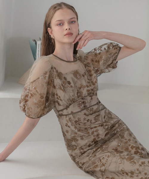 Leja（レジャ） ドレス 「LEJA」フラワーディテールパフスリーブI