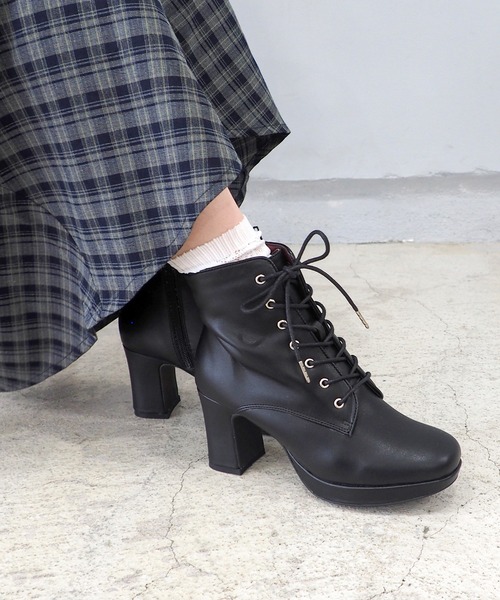 byあしながおじさん ブーツ 厚底レースアップブーツ -8700153