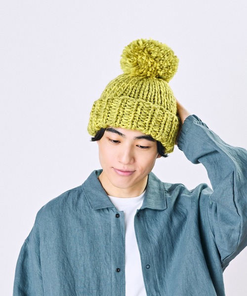 CA4LA（カシラ） ニット帽 ニットキャップ HAND KNITTED BIG POMPOM