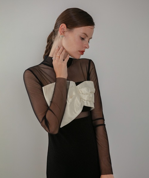 Leja（レジャ） ドレス 「LEJA LUXE」フロントツイストデザインシアー