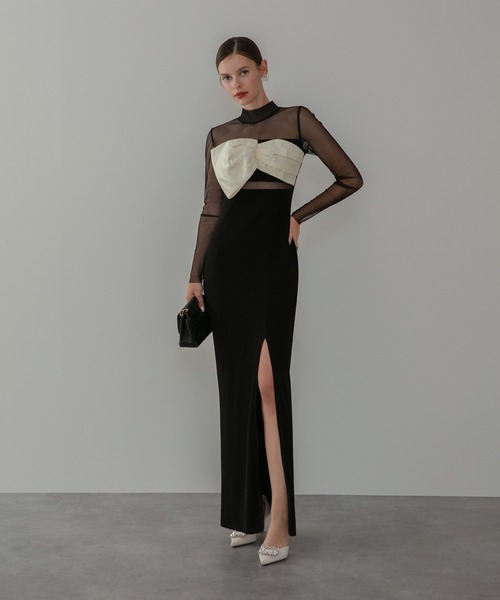 Leja（レジャ） ドレス 「LEJA LUXE」フロントツイストデザインシアー