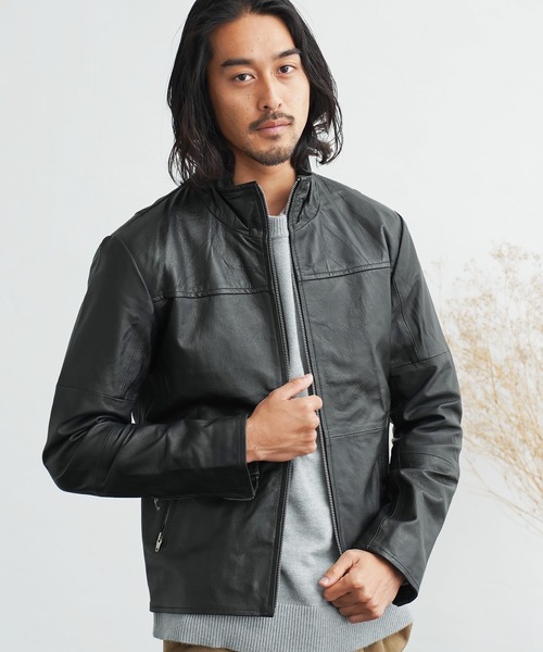 roshell（ロシェル） ブルゾン アウター リプロダクトレザー 本革 立ち