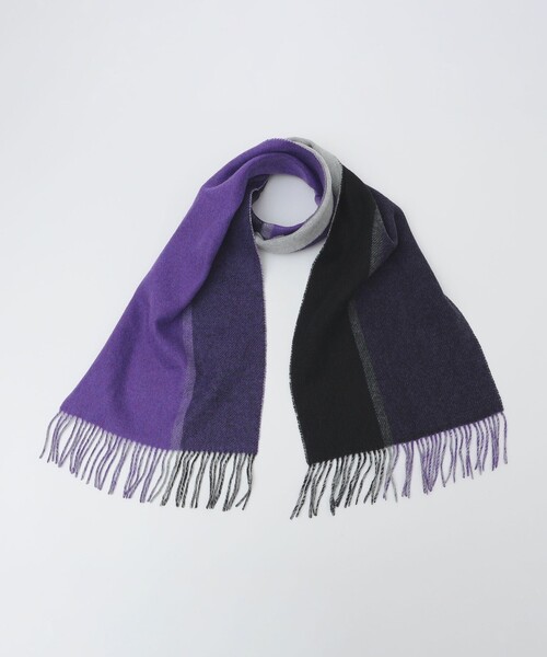 SHIPS（シップス） マフラー SHIPS: パネル カシミヤ ダブルフェイス