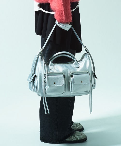 Camphor wood ショルダーバッグ faux leather multi pocket shoulder