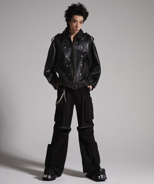 GRANCY ブルゾン アウター 「GRANCY」Napoleon Leather Blouson