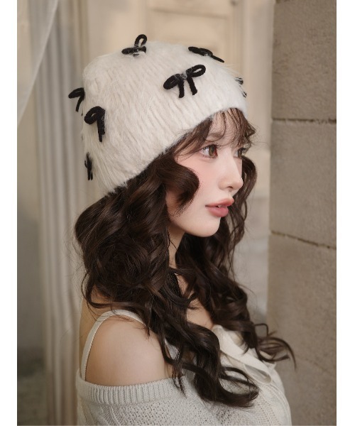 Darich（ダーリッチ） ニット帽 ニットキャップ リボンニットビーニー