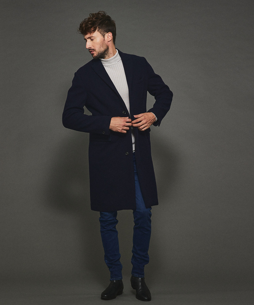 5351 POUR LES HOMMES チェスターコート コート ピークドラペル