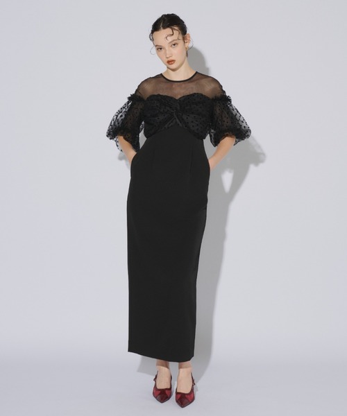 ANDRESD ドレス フロッキードットワンピース / flocky dot one piece