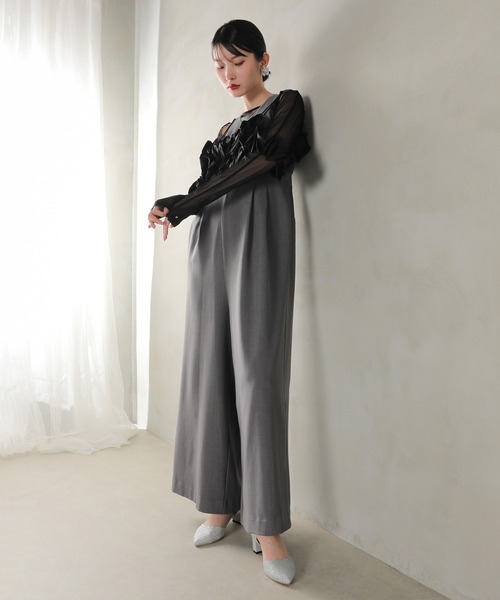 Kana パンツドレス シアートップス ビスチェ オールインワン パンツ