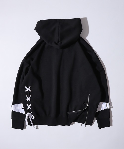RE730 パーカー Lace up full-zip hoodie / レースアップフルジップ