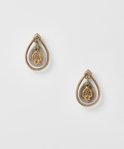 agete（アガット） チャーム K5スモーキークォーツピアスチャーム