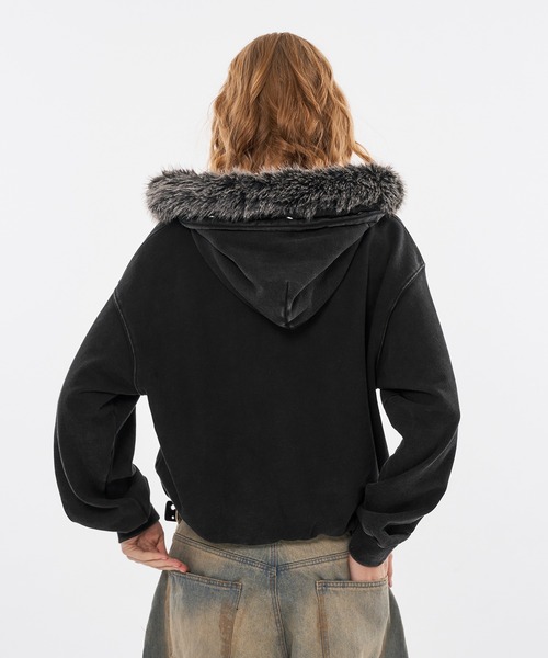 WISH FOR EVER®ファージャケット ブラック WISH FOR EVER（ウィッシュ