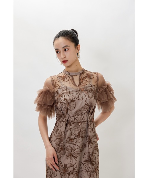 niana（ニアナ） ドレス スパンコール刺繍レースドレス キーホール