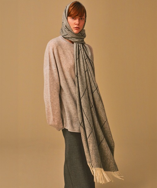 Elegancese マフラー ストール 「elegancese」diamond wave カシミヤ