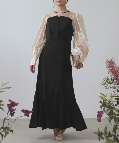 Kana ドレス パフスリーブ ビスチェ マーメイドライン ワンピース