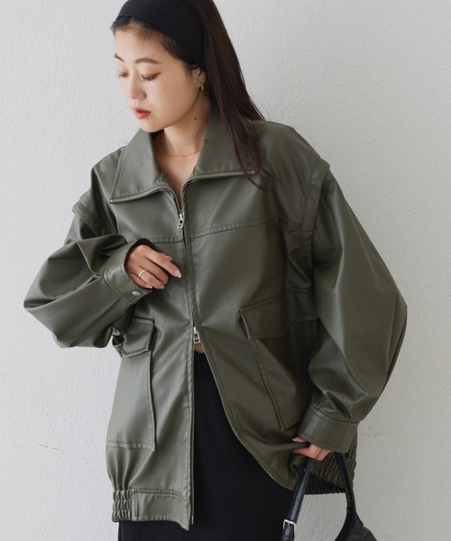 激レア品】00s Y2K スーパー ハイネック モード レザージャケット