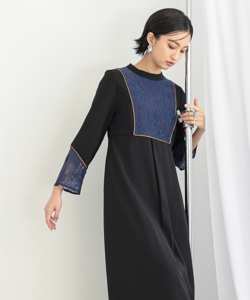 ☆新品未使用3L☆Callarus（カラルス）刺繍入りダークブルーロング