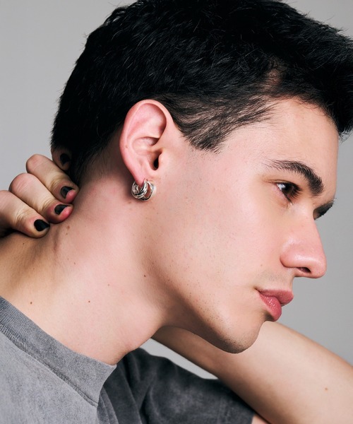 LAMBDA（ラムダ） ピアス SVシングルツイストフープピアス メンズ