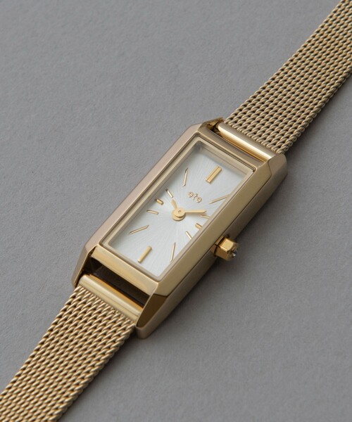 ete（エテ） 腕時計 レクタングルフェイス メッシュベルト ウォッチ