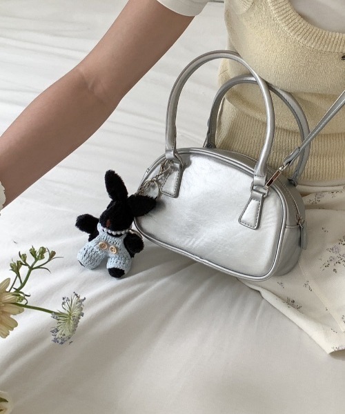 Maison Echelle 2way エコレザーミドルボストンバッグ ホワイト 2WAY