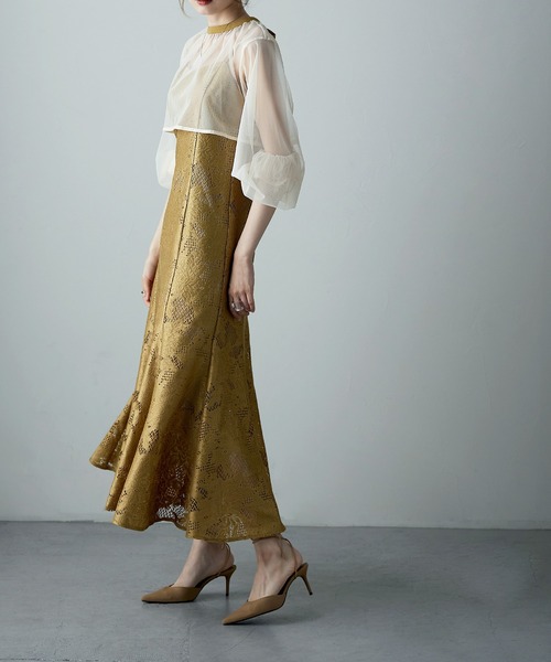 etoll.（エトル） ドレス 3wayシフォンボレロ＆レースキャミドレス