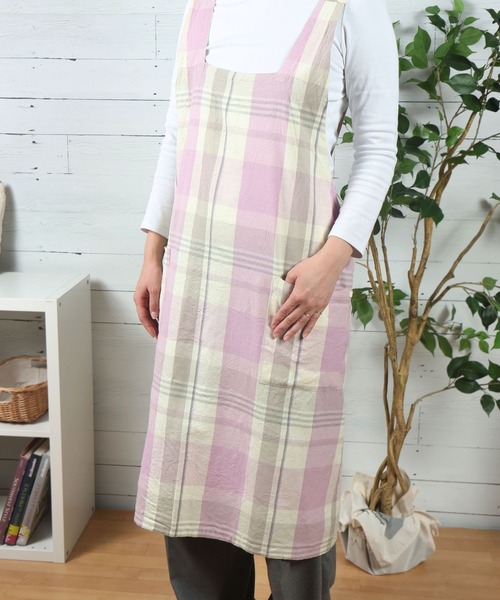 studio CLIP（スタディオクリップ） エプロン 綿麻ブロックチェック