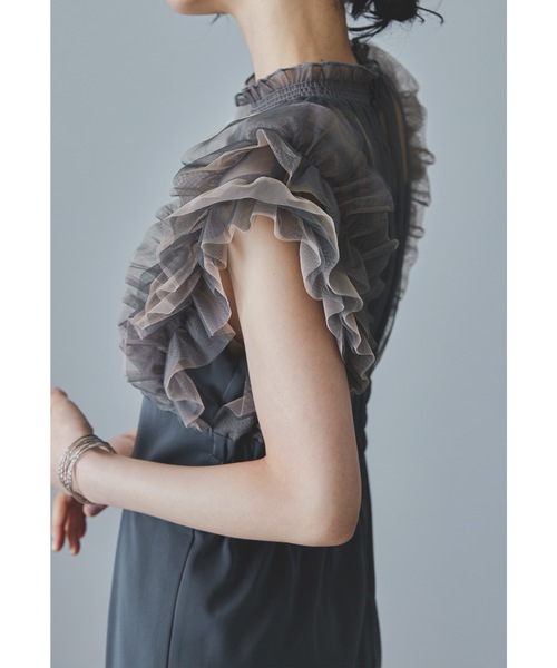 niana（ニアナ） パンツドレス フリルハイウエストワイドパンツドレス