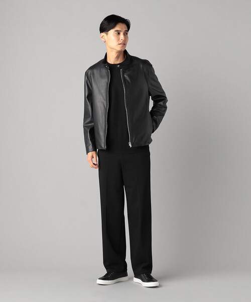 COMME CA MEN（コムサメン） 革ジャン ライダース ラムナッパ シングル