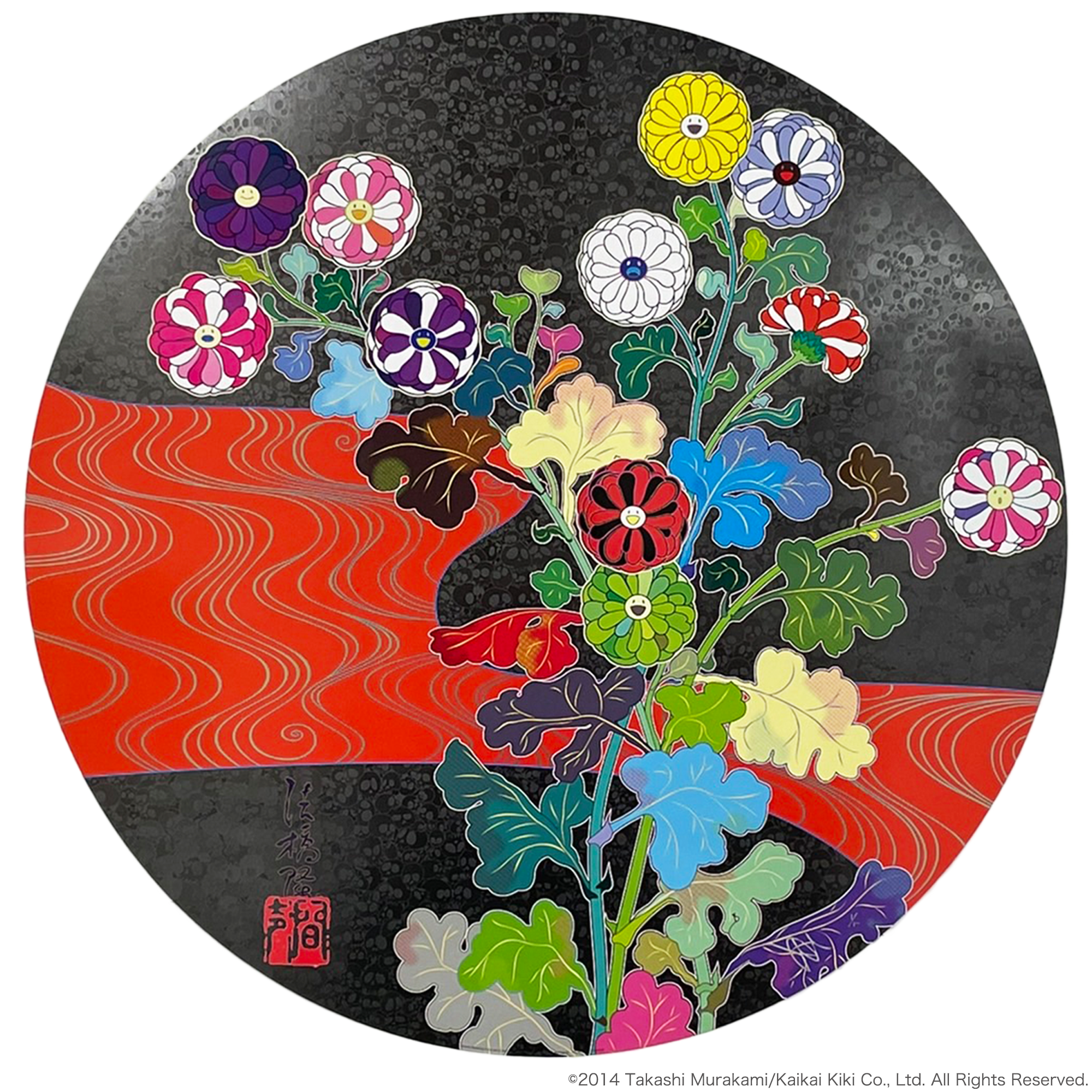 村上隆 お花畑の中に顔をうずめる 村上隆 ポスター お花畑の中に