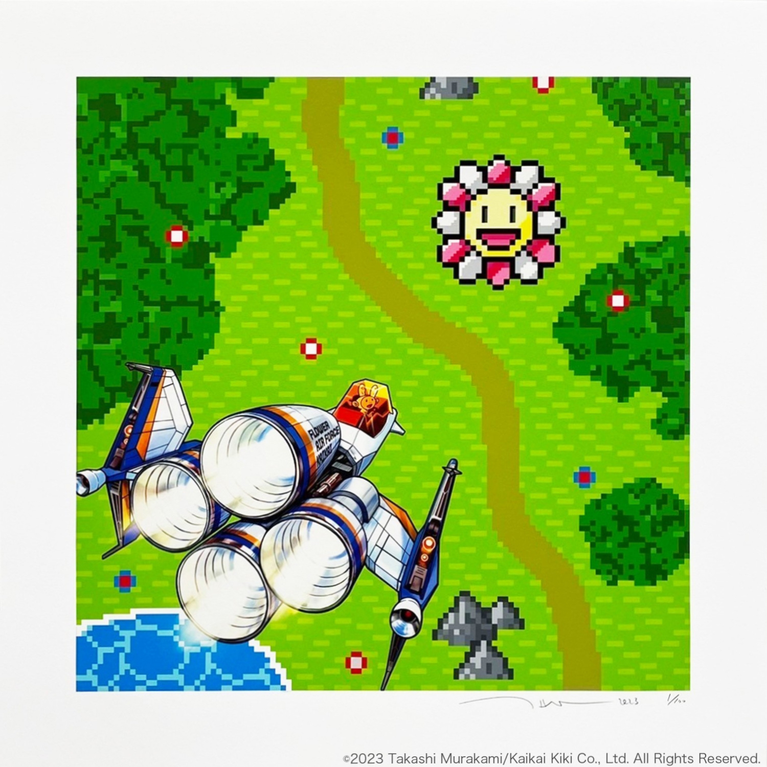 Trading Card版画 村上隆 サイン入り チェンソー Trading Card版画