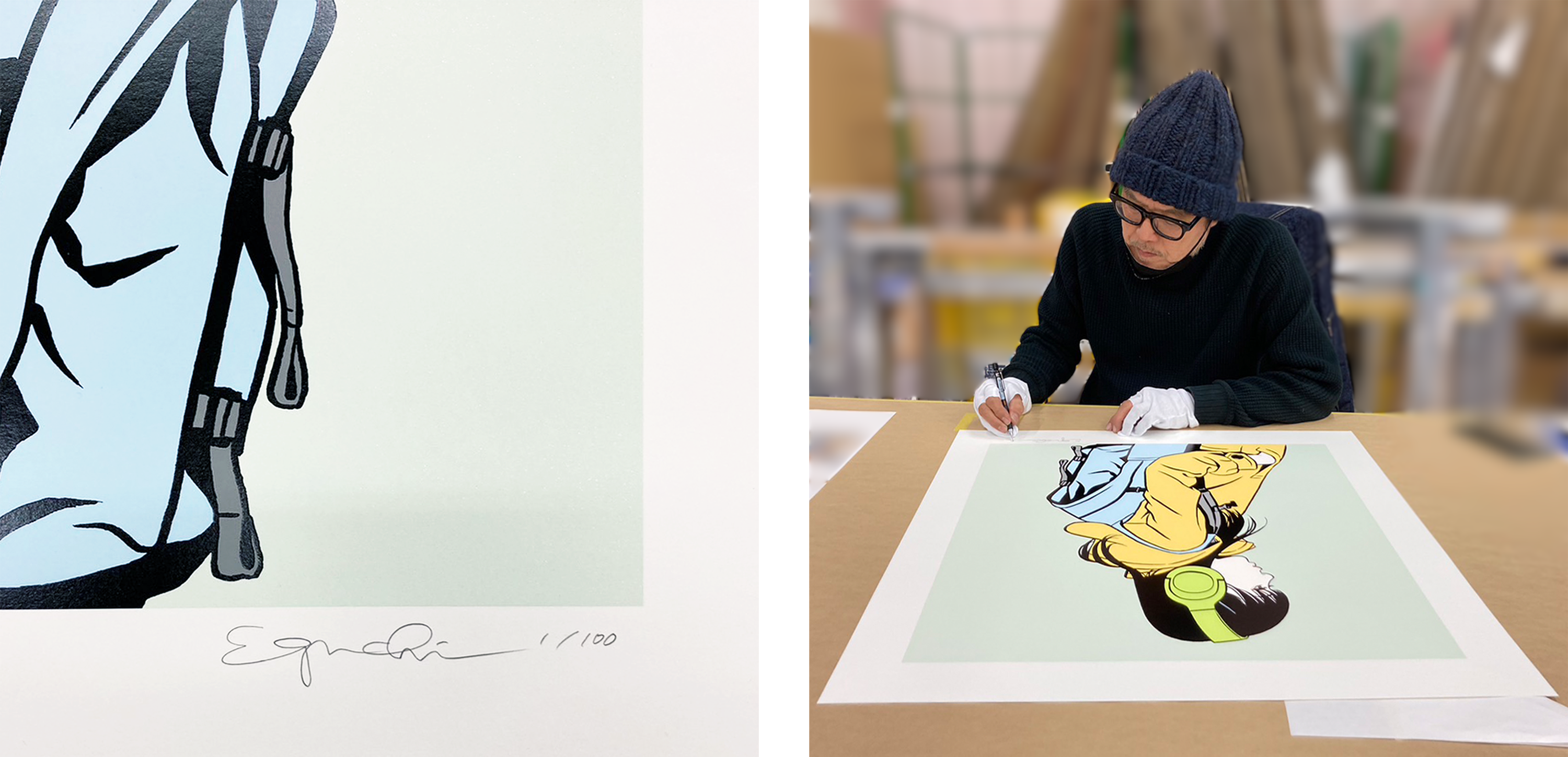 2月6日(月) 12時よりWEBショップにて、江口寿史さんエディションサイン