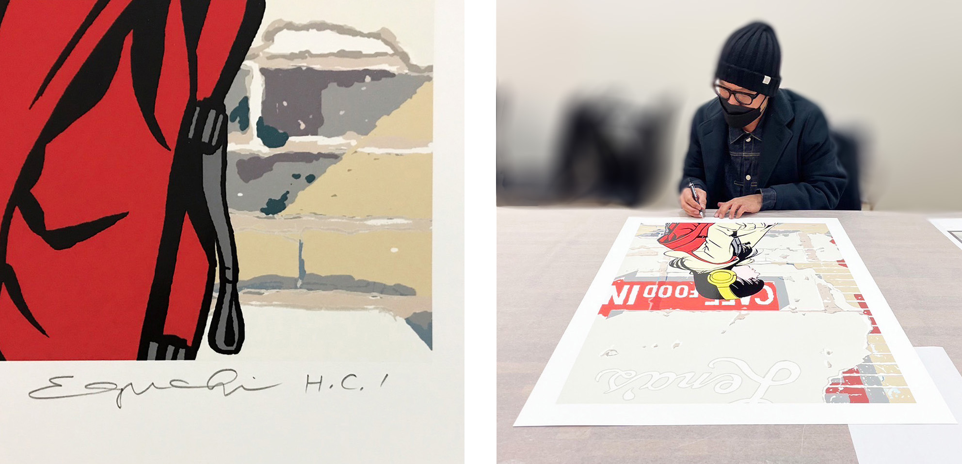 2月7日(火) 12時よりWEBショップにて、江口寿史さんエディションサイン