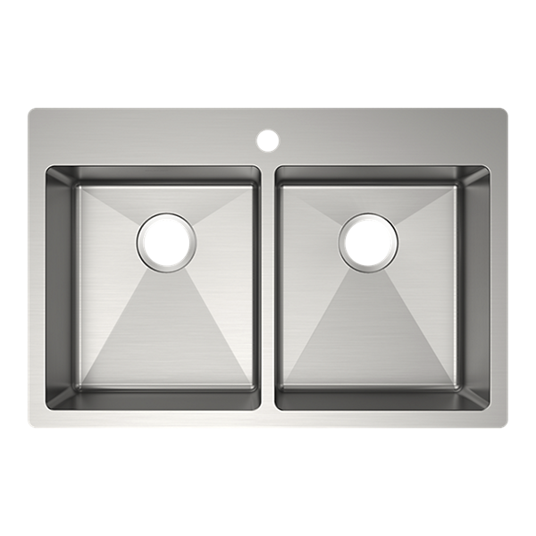 Elkay SS 33 x 22 x 6 Equal Double Dual Mount ADA Sink | Elkay