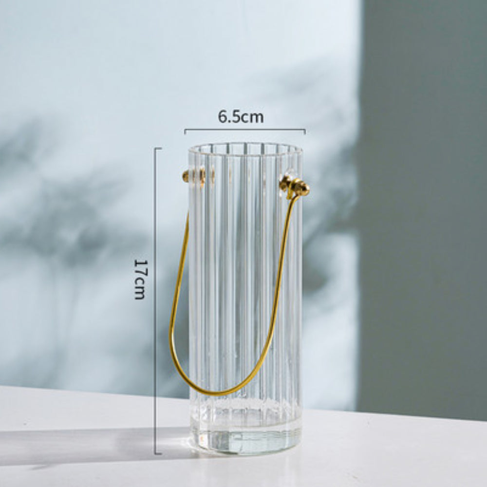 ゴールドハンドルガラスフラワーベース – acacia