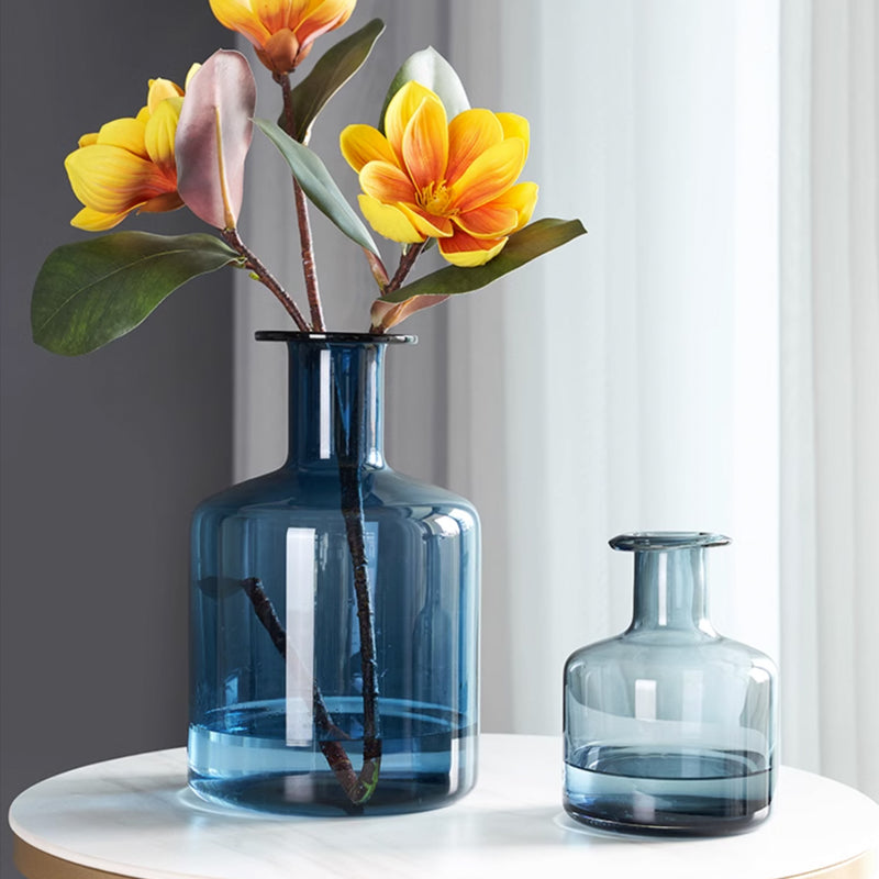 ヴィンテージ風ブルーボトルフラワーベース – acacia