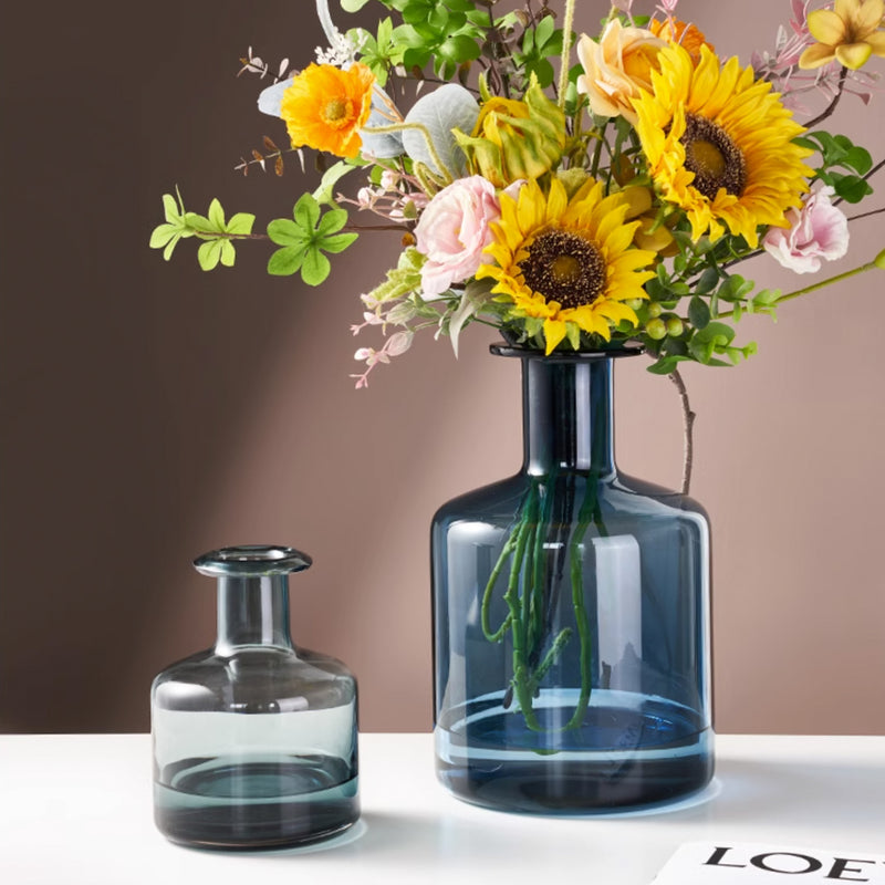 ヴィンテージ風ブルーボトルフラワーベース – acacia