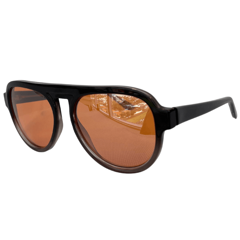 Aviador Médio Café Degradê Grafite Lente Laranja - AC Brazil