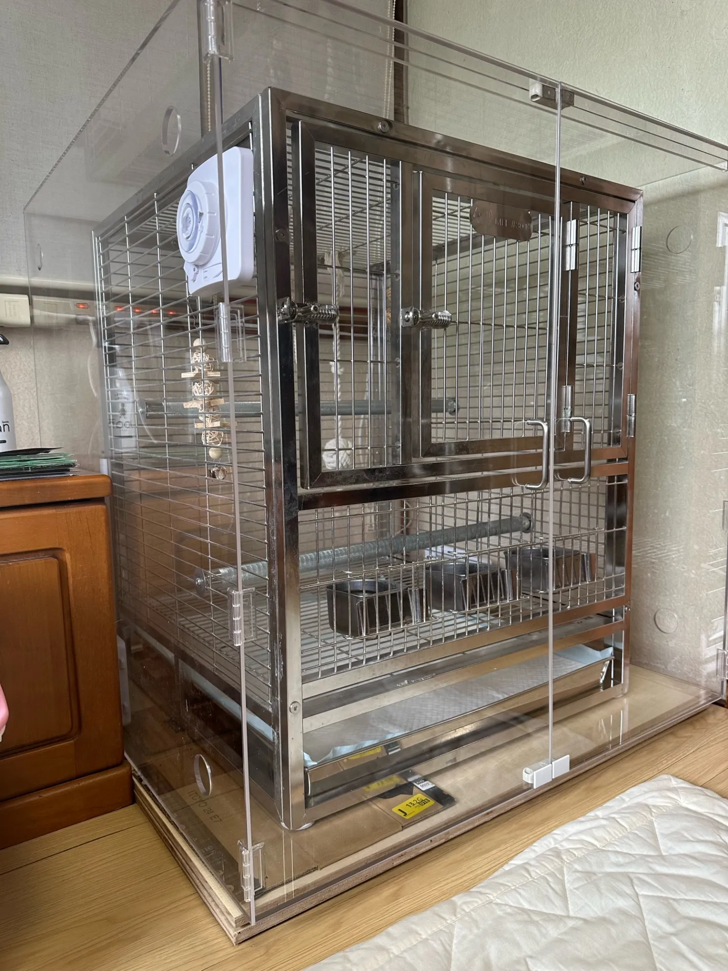 オーダーメイド アクリルケース】鳥かご バードケージ 保温アクリル