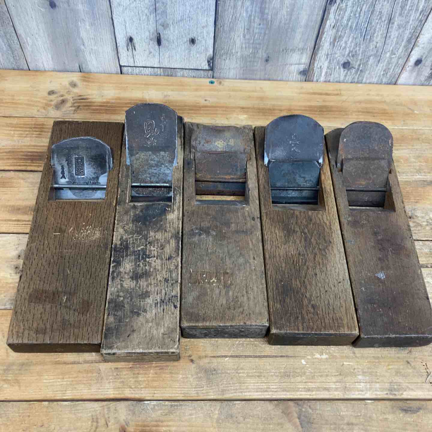 中古品】 甚八・三六・東源次・助六・華仏？ 鉋5個セット 鉋 かんな