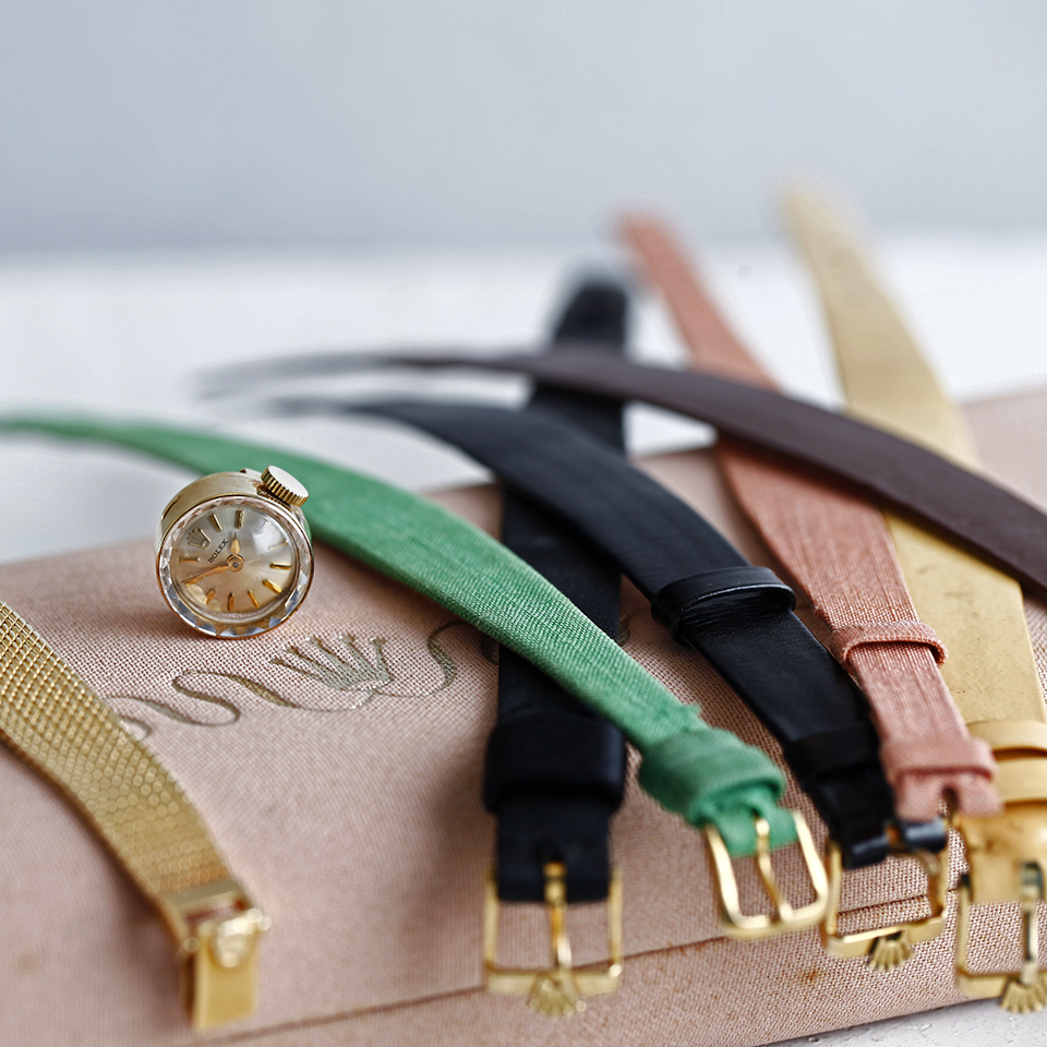 ロレックス カメレオン 18KYG 純正金ブレス、革ベルト、共箱付き