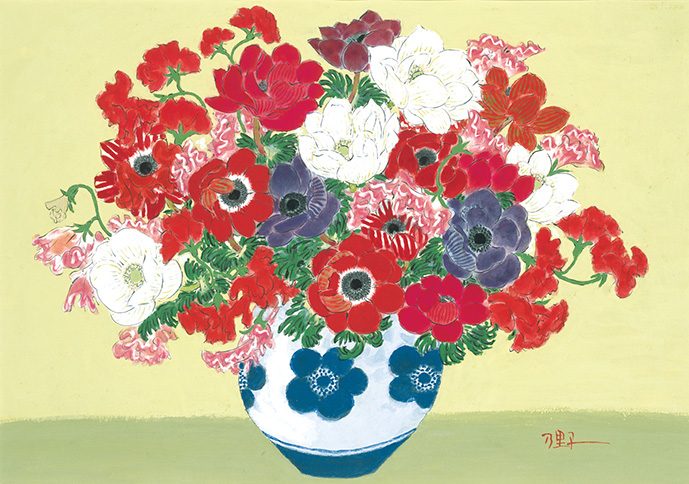 637/▽+青木乃里子 『薔薇』241/250 4786 ジクレー 版画 絵画 額装