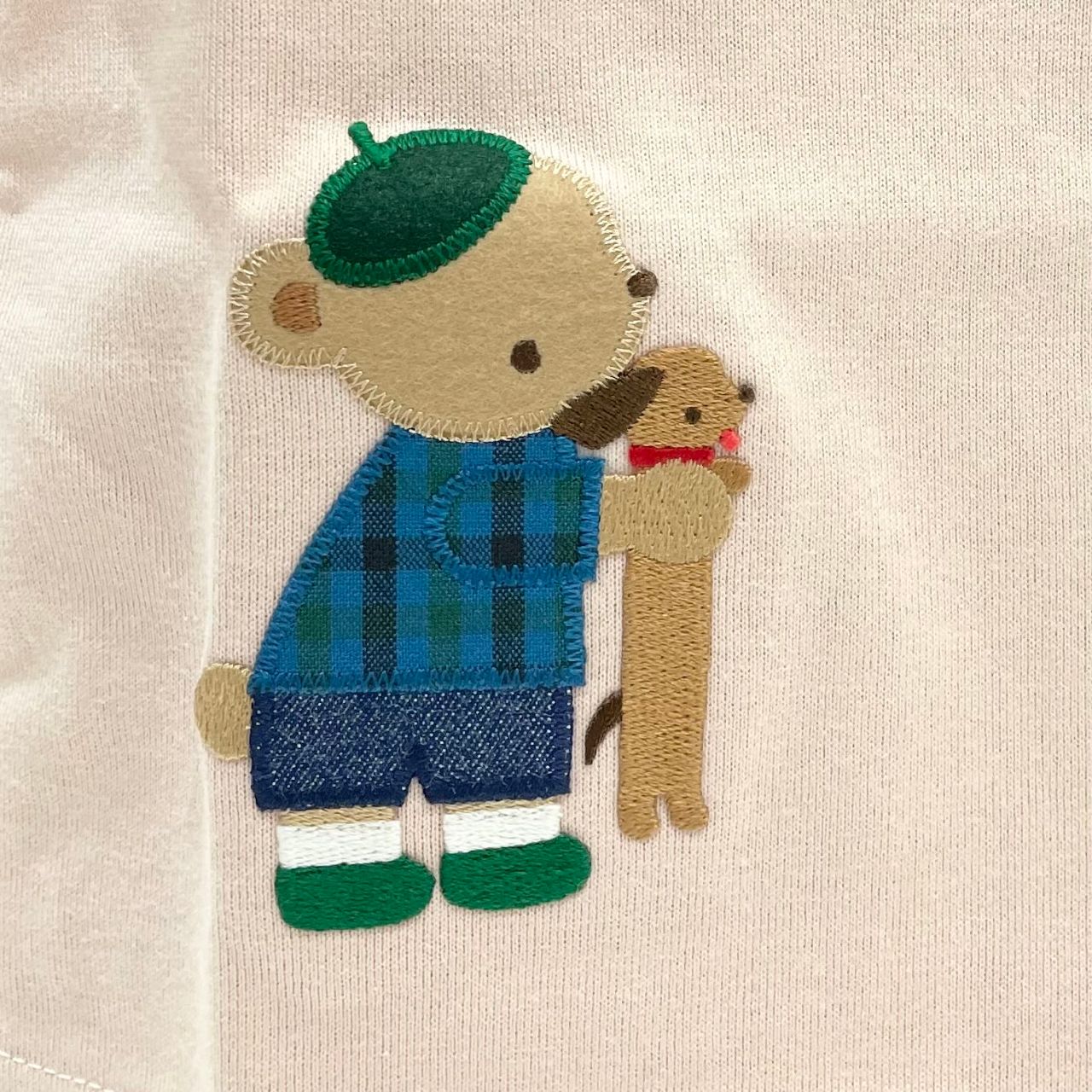 familiar ファミリア 長袖 車 くまちゃん 刺繍 ストライプ 80