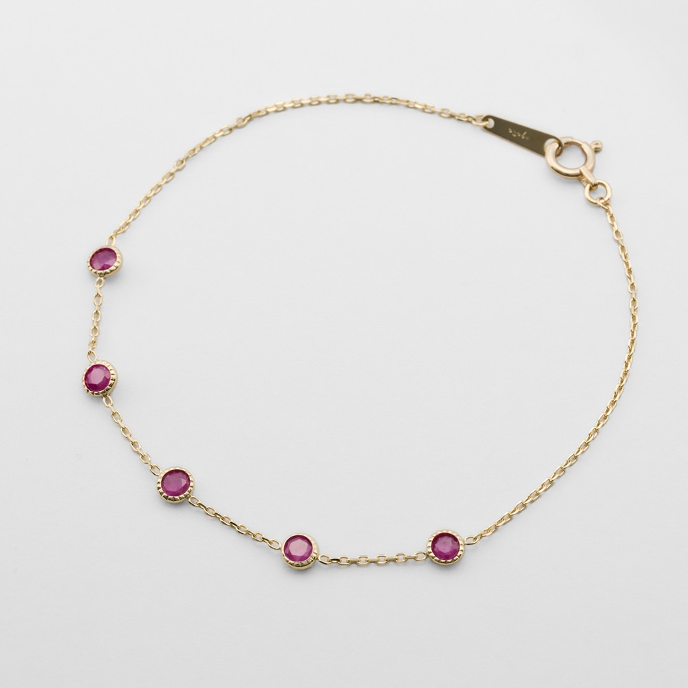 アガット K10金 2連ブレスレット アガット10金2連チェーン