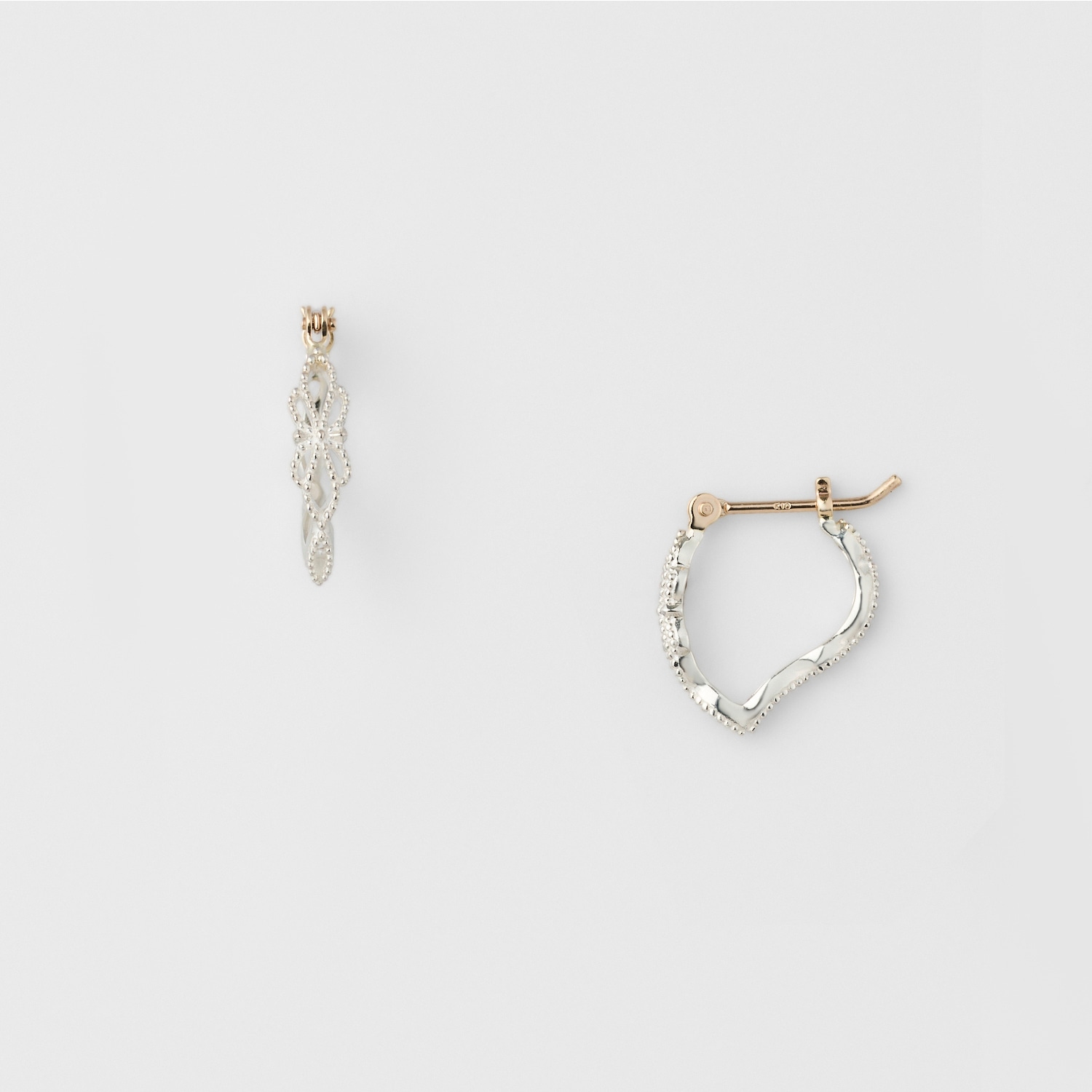 agete シルバーK10フープピアス WEB限定》シルバーピアス｜ピアス