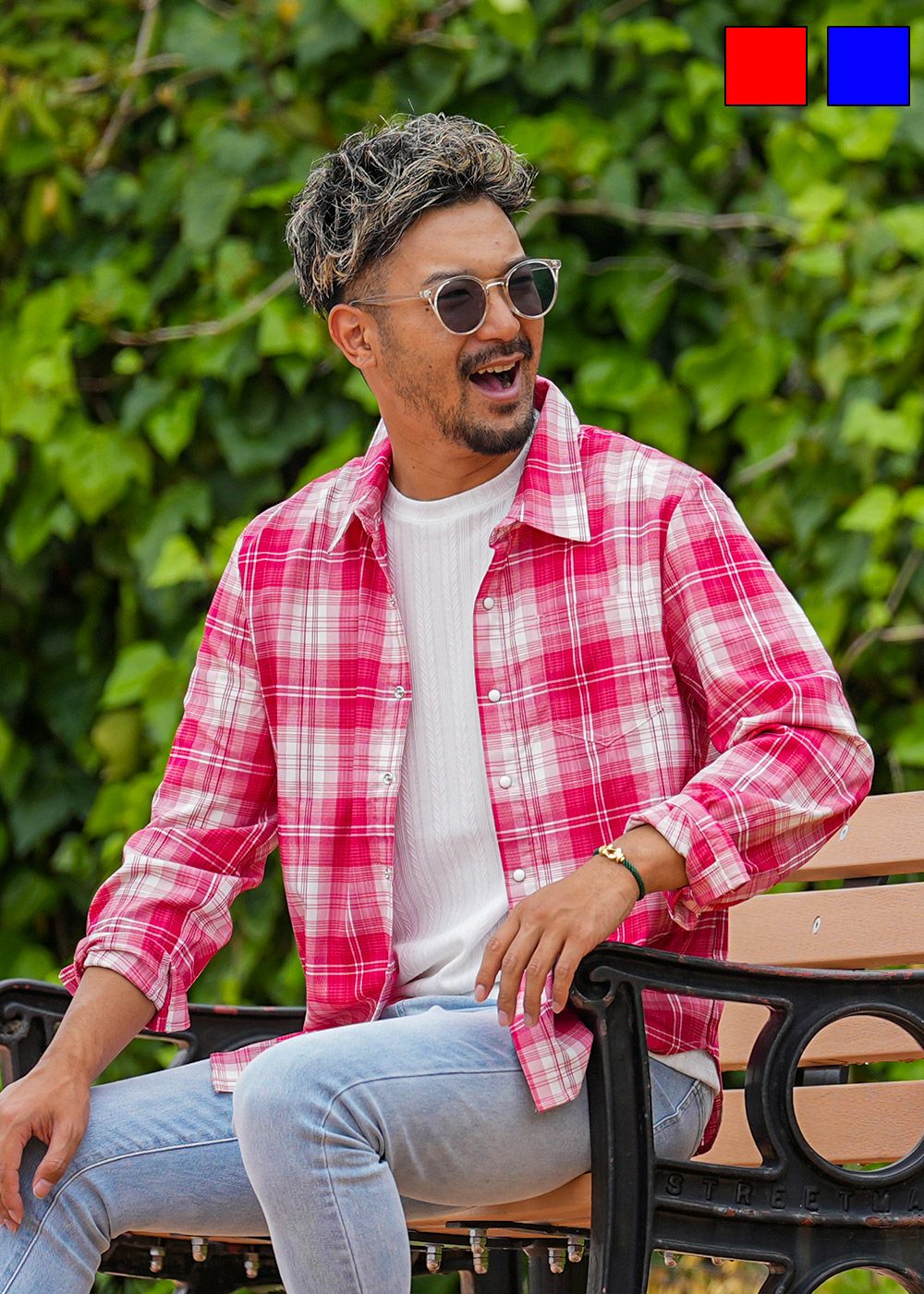 B2チェックロングシャツ | adamsJUGGLER（アダムスジャグラー）公式