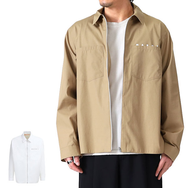 MARNI マルニ ポプリン ジップ シャツジャケット CUMU0297P0 USCT88