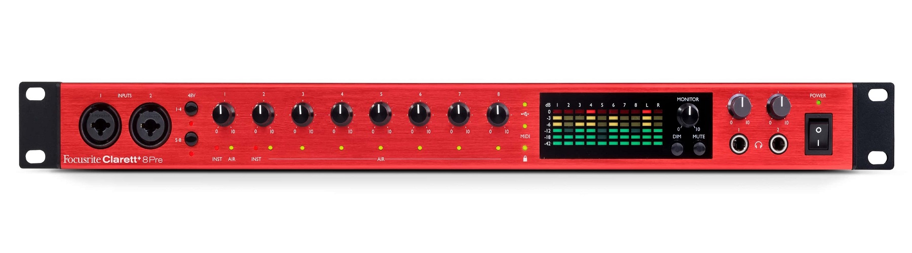 Focusrite Clarett+ 8Pre USB-C Audio Recording Interface, 8 Mic