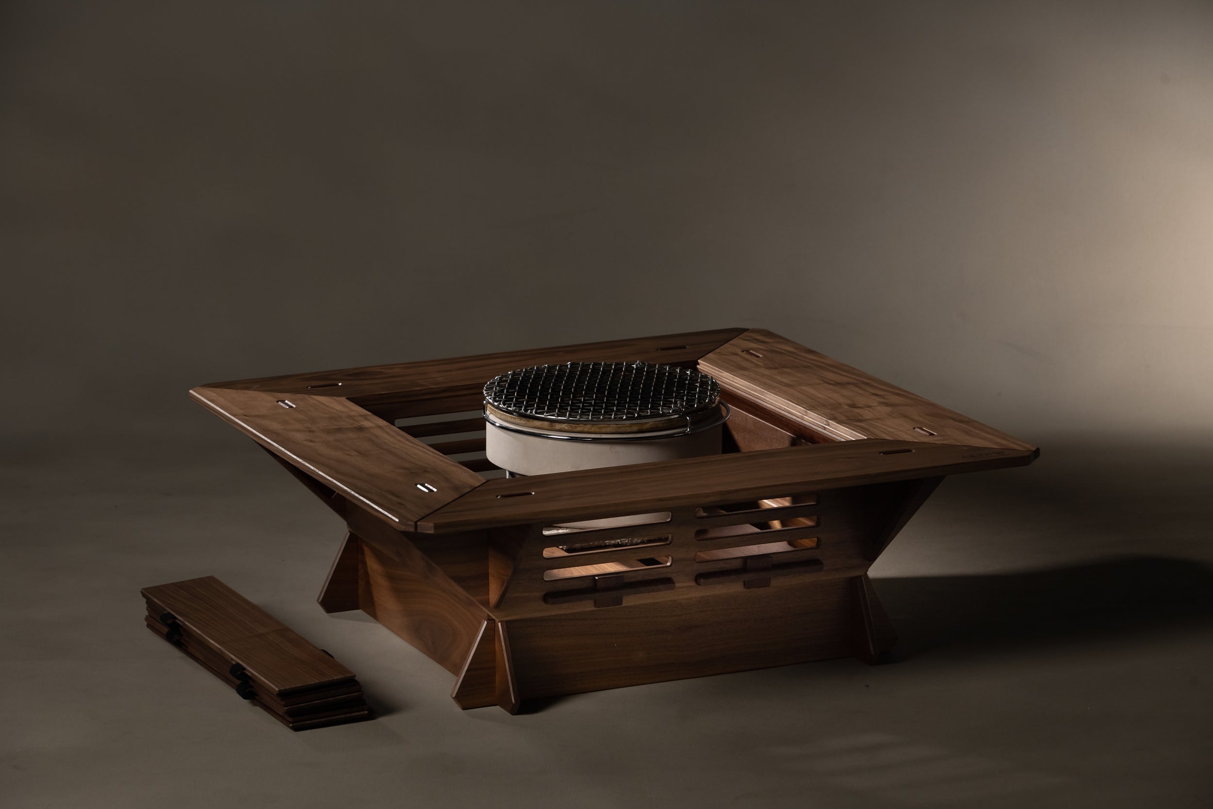 組み立て式 立礼棚段ボールタイプ炉/風炉畳2種付属、7席、茶会イベント等に