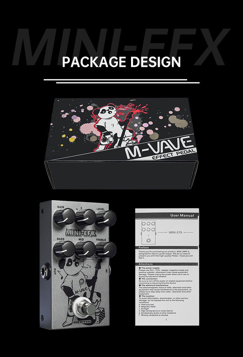M-VAVE MINI-EFX エレキギター マルチエフェクトペダル 4 オーバー